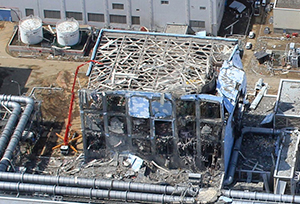 Eingestürztes Reaktorgebäude
