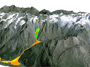Computer-Simulation Gletscherseeflut