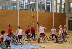 Rollstuhlbasketball-Nationalmannschaft beim Training