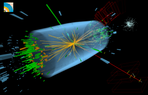 Ereignis einer Proton-Proton Kollision im CMS Detektor am LHC